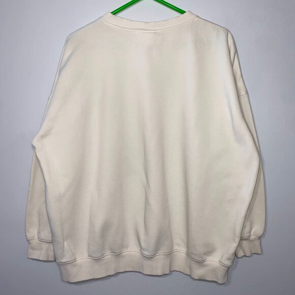 Mickey Mouse H&M Disney Printed Oversized White Pullover Crewneck Sweater Medium - Picture 3 of 16